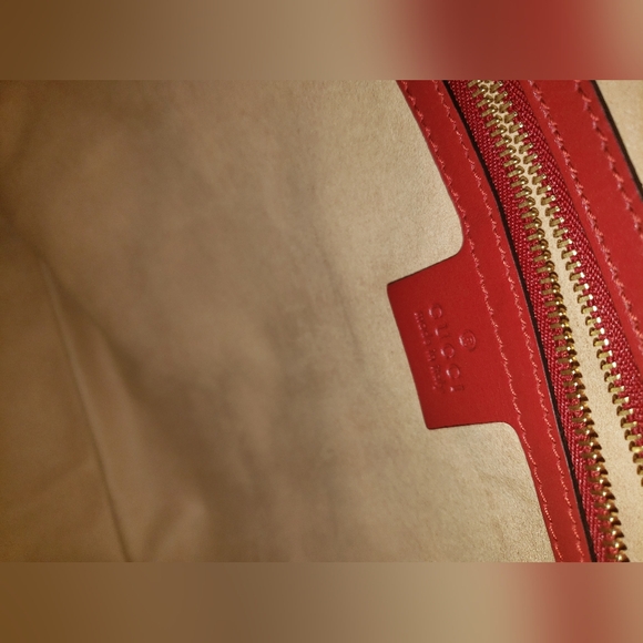 ❤ Red Gucci Hobo Shoulder Handbag Gold Purse Bag Gucci Apollo - Picture 6 of 8